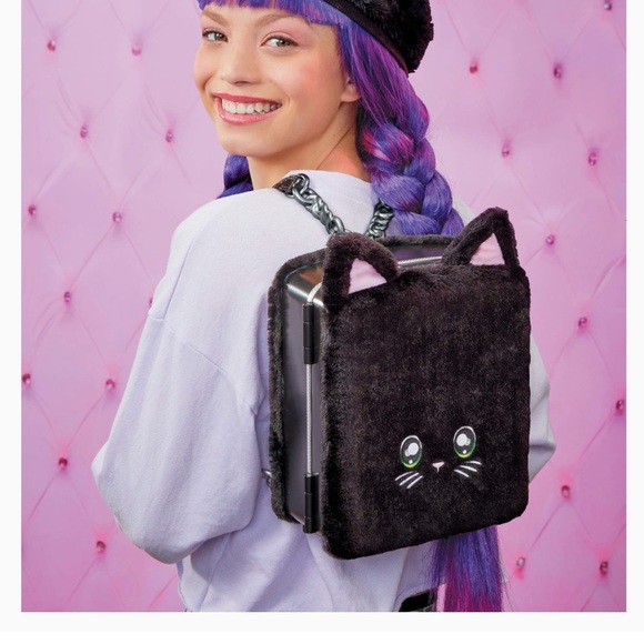 Na Na Na 3 in 1 black cat back pack with Tuesday Meow fashion doll purple braids - Picture 11 of 11